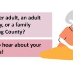 Graphic urging older adults to provide feedback about ADS services